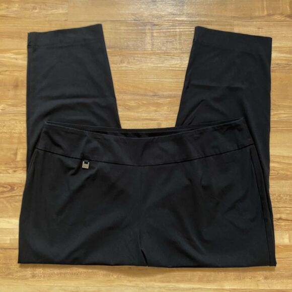 SLIM-SATION Multiples Women's 22W Black High Rise Straight Slimming Ankle Pants - Picture 11 of 13